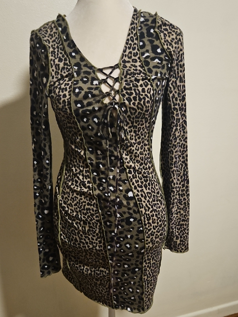 Acoa Animal Print Mini Dress M NWT